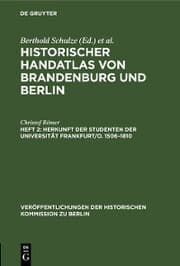 Cover von Herkunft der Studenten der Universität Frankfurt/O. 1506-1810