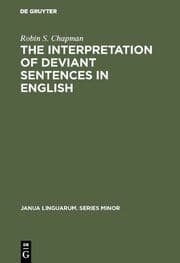 Cover von The Interpretation of Deviant Sentences in English