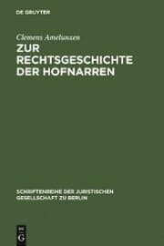 Cover von Zur Rechtsgeschichte der Hofnarren
