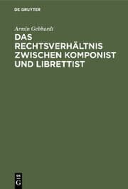 Cover von Das Rechtsverhältnis zwischen Komponist und Librettist