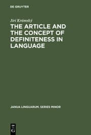 Cover von The Article and the Concept of Definiteness in Language