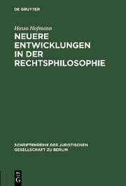 Cover von Neuere Entwicklungen in der Rechtsphilosophie
