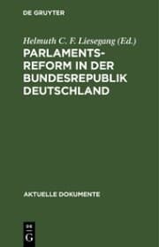 Cover von Parlamentsreform in der Bundesrepublik Deutschland