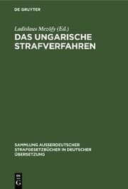 Cover von Das ungarische Strafverfahren
