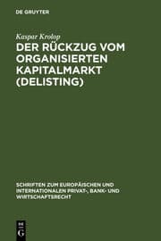 Cover von Der Rückzug vom organisierten Kapitalmarkt (Delisting)