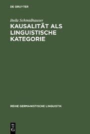 Cover von Kausalität als linguistische Kategorie