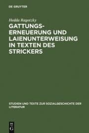 Cover von Gattungserneuerung und Laienunterweisung in Texten des Strickers