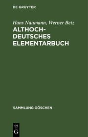 Cover von Althochdeutsches Elementarbuch