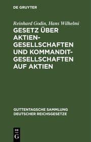 Cover von Gesetz über Aktiengesellschaften und Kommanditgesellschaften auf Aktien (Aktiengesetz)