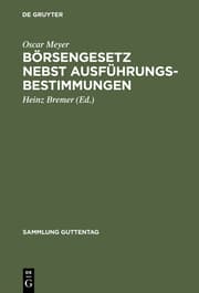 Cover von Börsengesetz
