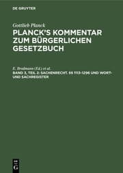 Cover von §§ 1113 - 1296 und Wort- und Sachregister