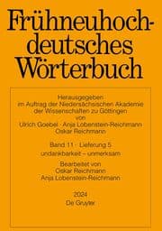 Cover von Frühneuhochdeutsches Wörterbuch. Band 11/Lieferung 5