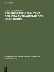 Cover von Bemerkungen zum Text der Vita Pythagorae des Iamblichos