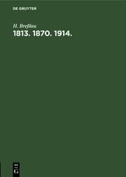 Cover von 1813,1870,1914