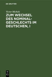 Cover von Zum Wechsel des Nominalgeschlechts im Deutschen