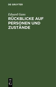 Cover von Rückblicke auf Personen und Zustände