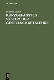 Cover von Kurzgefasstes System der Gesellschaftslehre