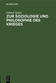 Cover von Zur Soziologie und Philosophie des Krieges