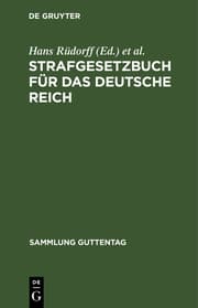 Cover von Strafgesetzbuch für das Deutsche Reich