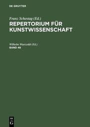 Cover von Repertorium für Kunstwissenschaft