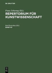 Cover von Repertorium für Kunstwissenschaft