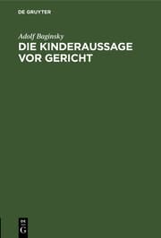 Cover von Die Kinderaussage vor Gericht