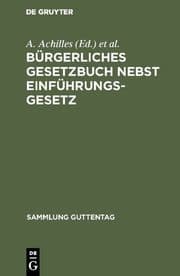 Cover von Bürgerliches Gesetzbuch nebst Einführungsgesetz