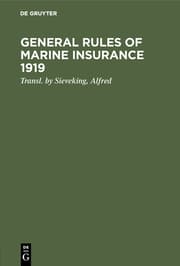 Cover von General rules of marine insurance 1919