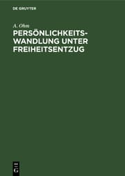 Cover von Persönlichkeitswandlung unter Freiheitsentzug