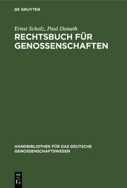Cover von Rechtsbuch für Genossenschaften