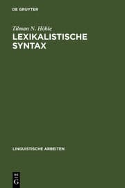 Cover von Lexikalistische Syntax