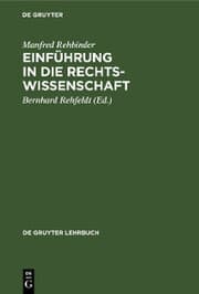 Cover von Einführung in die Rechtswissenschaft