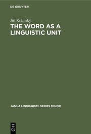 Cover von The word as a linguistic unit
