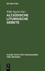Cover von Altjüdische liturgische Gebete