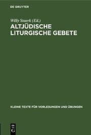 Cover von Altjüdische liturgische Gebete