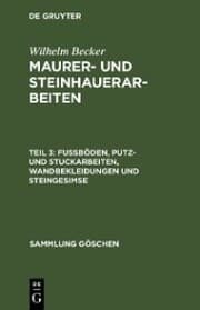 Cover von Fußböden, Putz- und Stuckarbeiten, Wandbekleidungen und Steingesimse