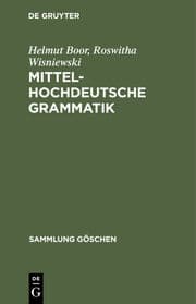 Cover von Mittelhochdeutsche Grammatik