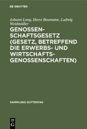 Cover von Genossenschaftsgesetz (Gesetz, betreffend die Erwerbs- und Wirtschaftsgenossenschaften)