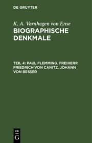 Cover von Paul Flemming. Freiherr Friedrich von Canitz. Johann von Besser