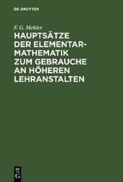 Cover von Hauptsätze der Elementar-Mathematik zum Gebrauche an höheren Lehranstalten