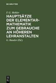 Cover von Hauptsätze der Elementar-Mathematik zum Gebrauche an höheren Lehranstalten