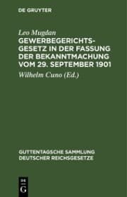 Cover von Gewerbegerichtsgesetz in der Fassung der Bekanntmachung vom 29. September 1901