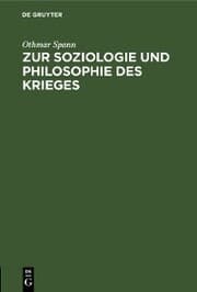 Cover von Zur Soziologie und Philosophie des Krieges