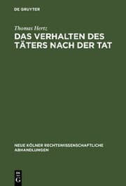 Cover von Das Verhalten des Täters nach der Tat
