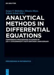 Cover von Analytical Methods in Differential Equations