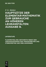 Cover von Planimetrie und Arithmetik nebst den Anfangsgründen der Trigonometrie und Stereometrie und drei Anhängen