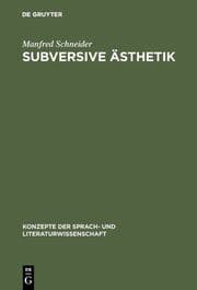 Cover von Subversive Ästhetik