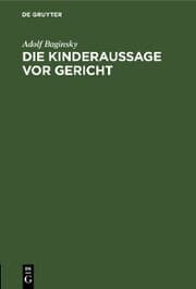 Cover von Die Kinderaussage vor Gericht