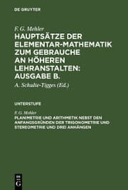 Cover von Planimetrie und Arithmetik nebst den Anfangsgründen der Trigonometrie und Stereometrie und drei Anhängen