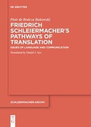 Cover von Friedrich Schleiermachers Pathways of Translation